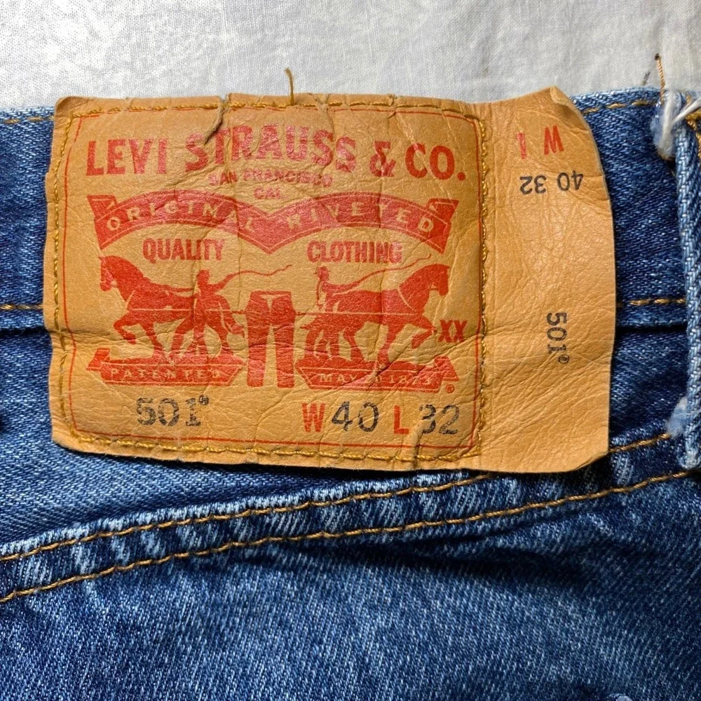 Levi's 501 Original Button Fly Men's Jeans W40 L32 Blue Straight Denim Classic